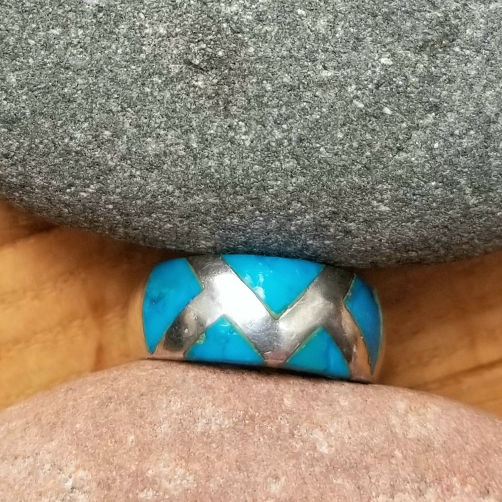 Sterling silver turquoise band